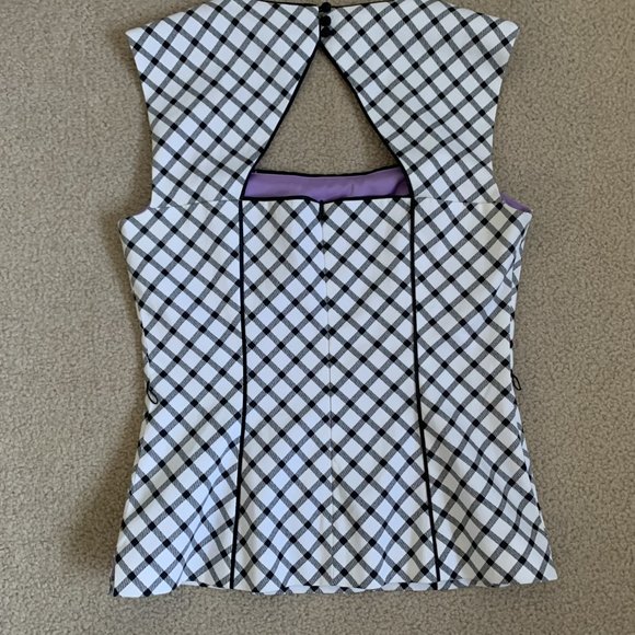 White House Black Market Plaid Top - Picture 4 of 11